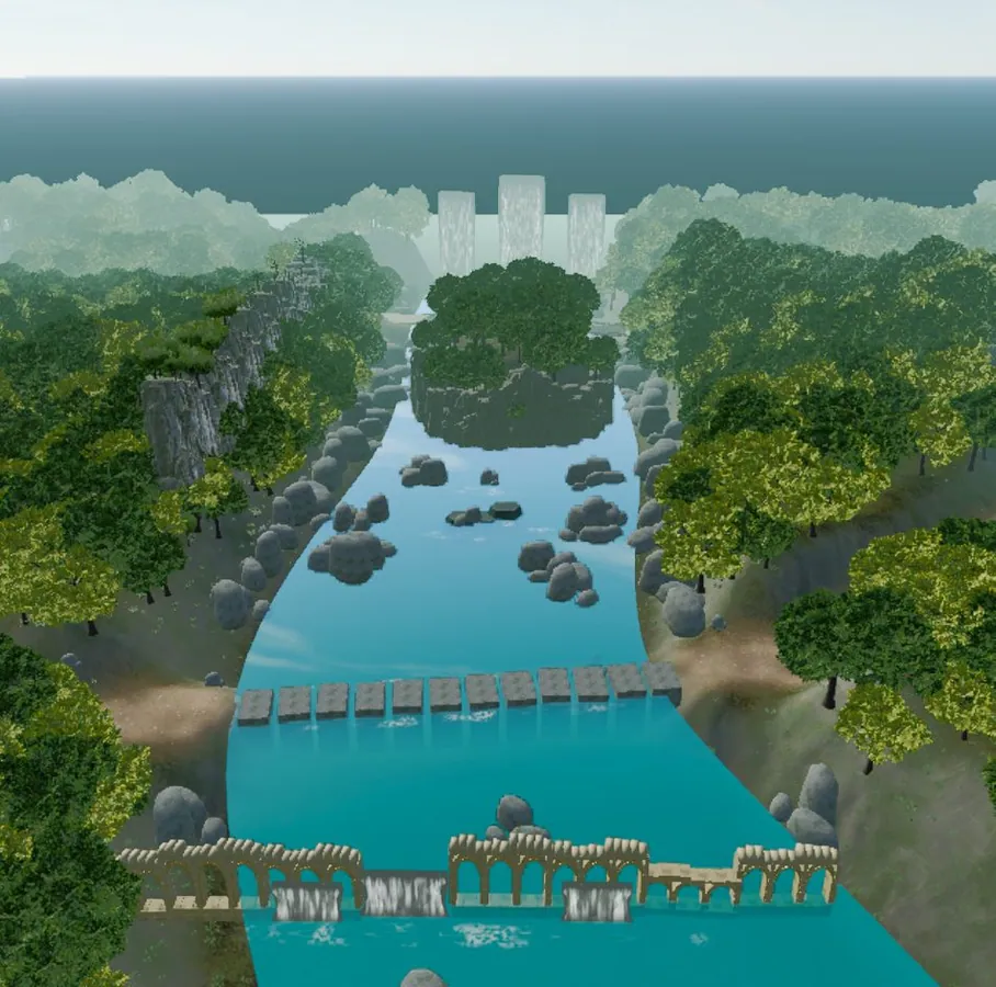 ในเกม: เกาะหน้าผา หินข้ามน้ำ ซากกำแพง D2